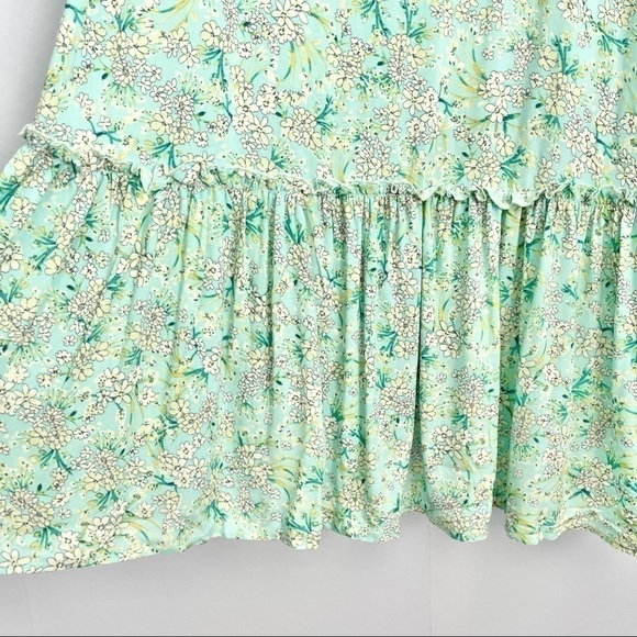 𝅺new O'Neill Aqua Floral Ruffled Hem Byron Ditsy Midi Dress US M - Picture 5 of 7
